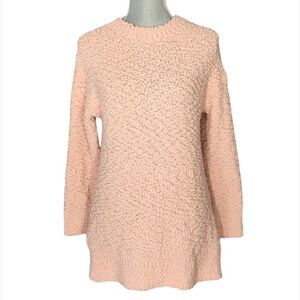 Merokeety Blush Pink Popcorn Oversized Sweater Size S